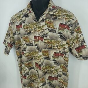 Burma Bibas Men's Size Medium Shirt Vintage Retro Cotton Singles Lawn